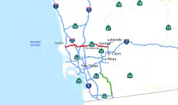 Karte der California State Route 52