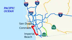 Karte der California State Route 75