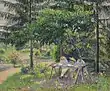 Enfants attablés dans le Jardin à Éragny