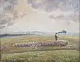 Paysage avec troupeau de moutons