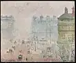 La Place du Théâtre-Français et l’avenue de l’Opêra, temps de brouillard