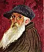 Autoportrait, avec béret et lunettes