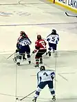 Szene aus dem Vorrundenspiel der Frauen gegen Kasachstan 2002