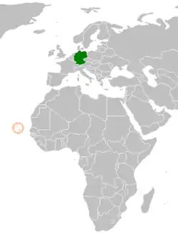Lage von Deutschland und Kap Verde