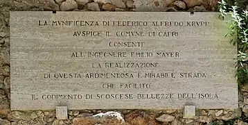 Gedenktafel für den Stifter Friedrich Alfred Krupp