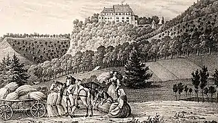 Schloss Bodenstein (Lithographie, Carl Duval, 19. Jahrhundert)