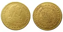 spanische Dublone aus der Zeit Karl&nbsp;III. (Spanien)