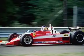 Carlos Reutemann im Ferrari 312T3 bei seiner Siegesfahrt beim Großen Preis der USA Ost 1978 in Watkins Glen