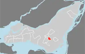 Lage von Hampstead in der Agglomeration Montreal