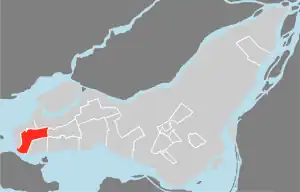 Lage von Sainte-Anne-de-Bellevue in der Agglomeration Montreal