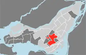 Lage von Côte-des-Neiges–Notre-Dame-de-Grâce in Montreal