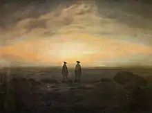 Caspar David Friedrich: Zwei Männer am Meer (1817), Öl auf Leinwand, 51 × 66 cm, Alte Nationalgalerie Berlin