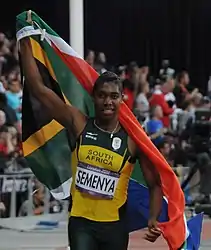 Caster Semenya nach ihrem Finallauf in London 2012, in dem sie Silber gewann