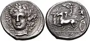 Tetradrachme aus Catana, Sizilien ~405/402 v. Chr. (16,99 g)