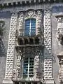 Kolossalpilaster mit Diamantsteinquaderung. Catania, Universität