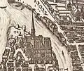 Die Kathedrale auf dem Stadtplan von Claes Janszoon Visscher (1618)