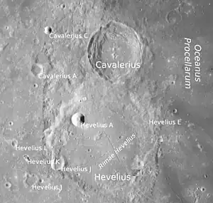 Cavalerius und Hevelius (LROC-WAC)