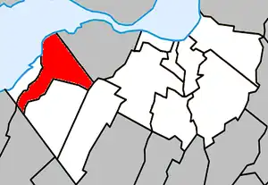 Lage in der regionalen Grafschaftsgemeinde Roussillon