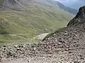 Die Tuoihütte, aufgenommen von unterhalb Cronsel