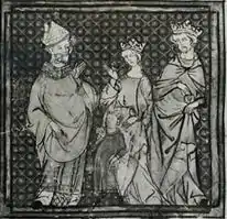 Karl III., der Einfältige, mit seiner Familie