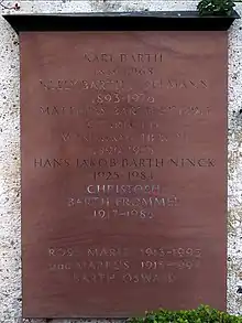 Charlotte von Kirschbaum (1899–1975), Theologin, Anthropologie und Theologie der Geschlechter, Vorläuferin der feministischen Theologie. Familiengrab auf dem Friedhof Hörnli, Riehen, Basel-Stadt