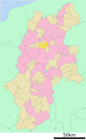 Lage Chikuhokus in der Präfektur