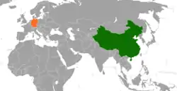 Lage von Deutschland und China