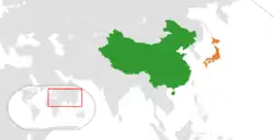 Lage von China und Japan
