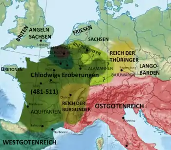 Chlodwigs Eroberungen bis zum Jahr 511