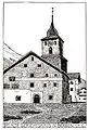 Das alte Gerichtshaus in Bergün, Federzeichnung