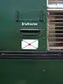 Einwurfschlitz an einem 1933 gebauten Bahnpostwagen