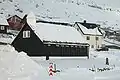 Die Kirche von Kollafjørður im Winter.