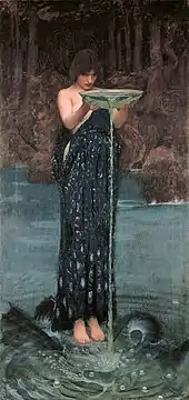Circe Invidiosa(Die eifersüchtige Kirke vergiftet die Bucht der Skylla, John William Waterhouse, 1892, Art Gallery of South Australia, Adelaide)
