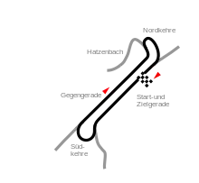 Start-und-Ziel-Schleife/Betonschleife im Detail mit Start- und Zielgerade