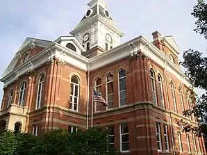 Das Page County Courthouse in Clarinda, gelistet im NRHP Nr. 81000262
