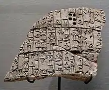 Keilschrifttafel von Urukagina (oder Uruinimgina), um 2350 v. Chr., heute im Louvre