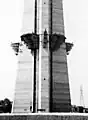Bauarbeiten am Turmschaft, August 1974