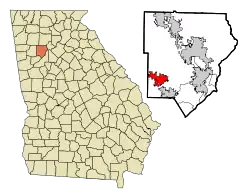 Lage im Cobb County und in Georgia