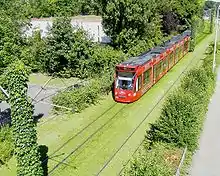 Hochliegendes Rasengleis, Freiburg i. Br.