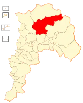 Lage der Gemeinde in der Región de Valparaíso