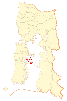 Lage von Quinchao in der Región de los Lagos