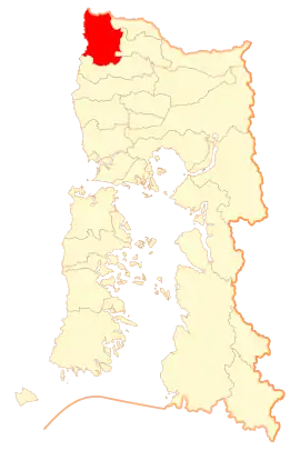 Lage von San Juan de la Costa in der Región de los Lagos