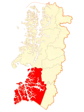 Lage der Kommune in der Region Aysén
