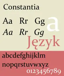 Schriftbeispiel für Constantia