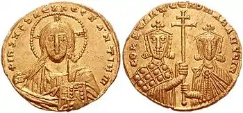 Goldsolidus Konstantins VII. und Romanos’ II.