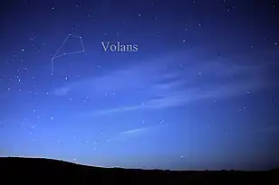 Das Sternbild Volans, der Fliegende Fisch, wie es mit dem bloßen Auge gesehen werden kann