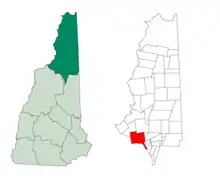Lage im Coös County