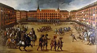 Festlichkeiten auf der Plaza Mayor von Juan de la Corte (17. Jahrhundert)