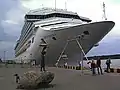 Kreuzfahrtschiff im Hafen von Klaipėda