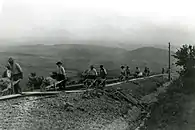 Bauarbeiten des Abschnitts Saline–Volterra im Jahr 1912